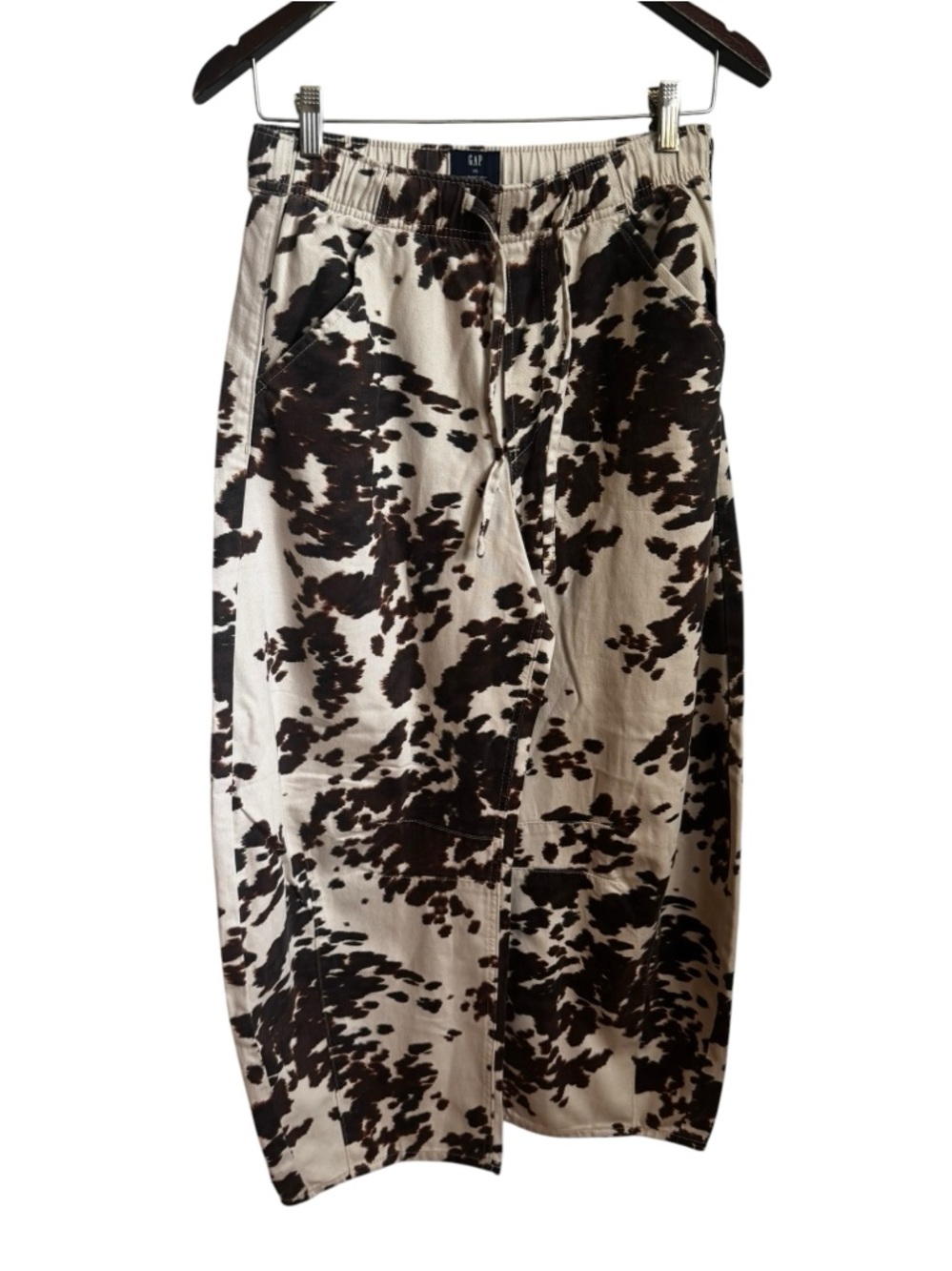 GAP EASY HORSESHOE PONY PRINT - Wide Leg barrel - brown XS NWOT - Picture 3 of 7